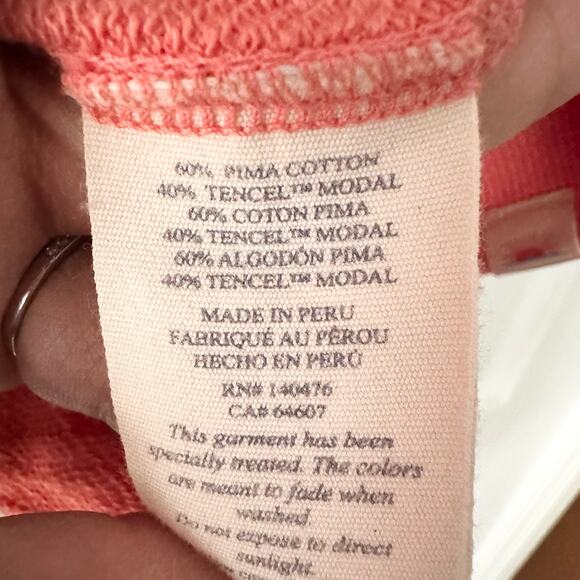 Faherty Bright Orange Sudadera Coastal Cloud Crewneck Sweater Medium - Picture 8 of 10